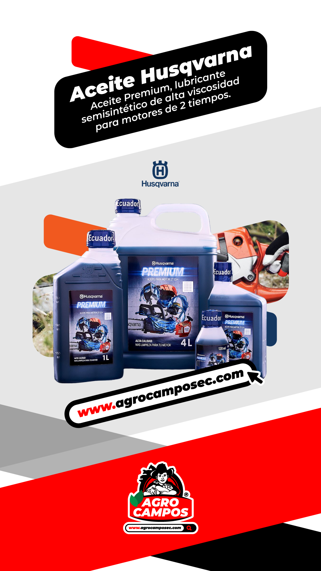 Aceite Premium Husqvarna 2T - Agro Campos