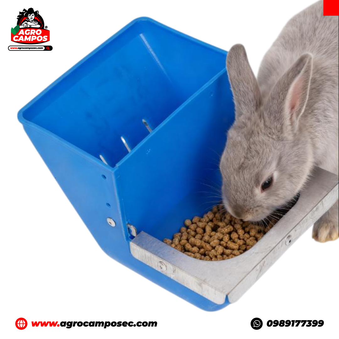 Comedero Plástico con Borde Metálico para Cuyes y Conejos