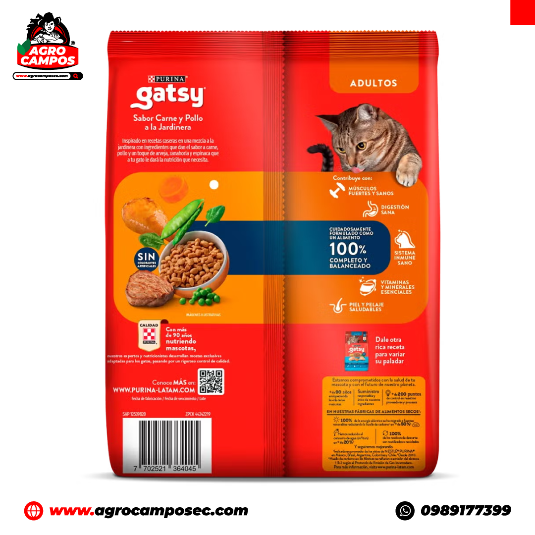 Gatsy Pollo y Carne a la Jardinera para Gatos Adultos