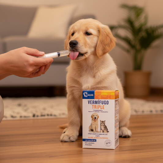 Vermifugo Triple Cachorro Golden Jeringa Dosificadora Desparasitacion Ecuador - Agro Campos® Online Store