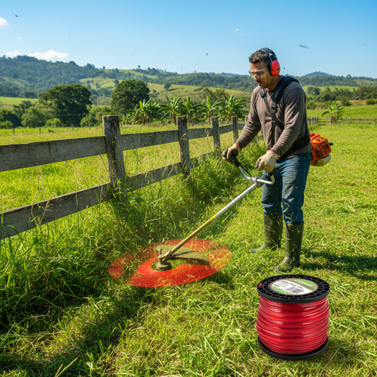 nylon-groway-force-line-redondo-cerca-girando-cortando-hierba-junto-cerca-finca-ecuador