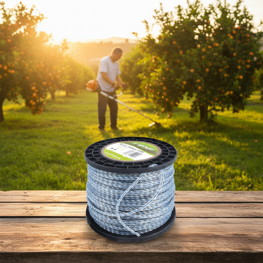 nylon-groway-trifase-line-atardecer-adulto-desmalezando-arboles-frutales-ecuador