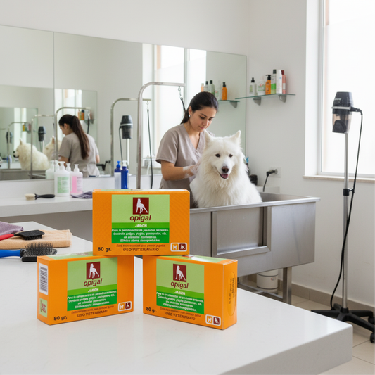 opigal-jabon-antiparasitario-salon-grooming-profesional-perros-ecuador