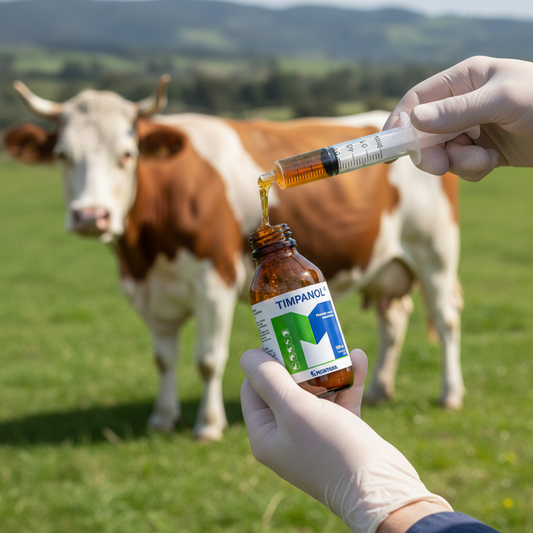 timpanol-antiespumante-closeup-preparacion-manos-enguantadas-midiendo-60ml-jeringa-vaca-ecuador