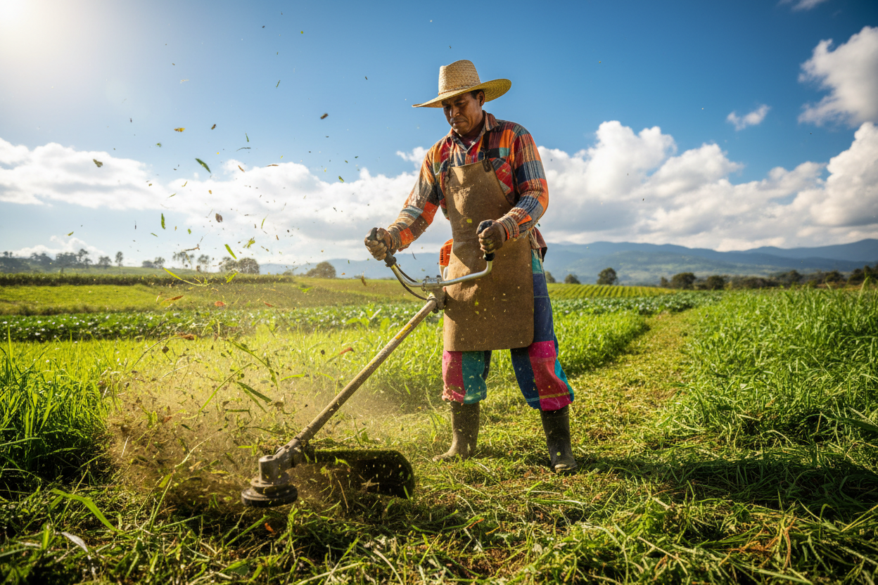 Desmalezadoras - Agricultor en acción