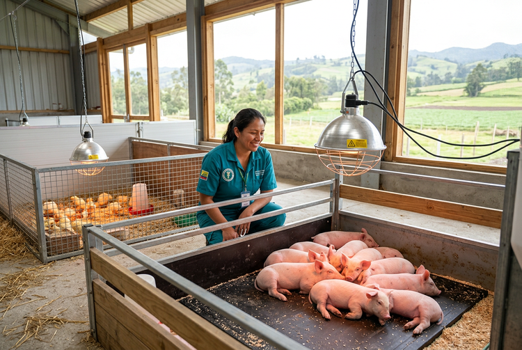 Opción con técnica veterinaria y sistemas de calefacción