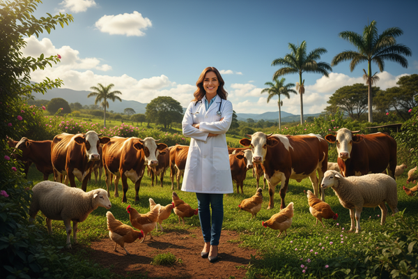 Veterinaria - Doctora con animales