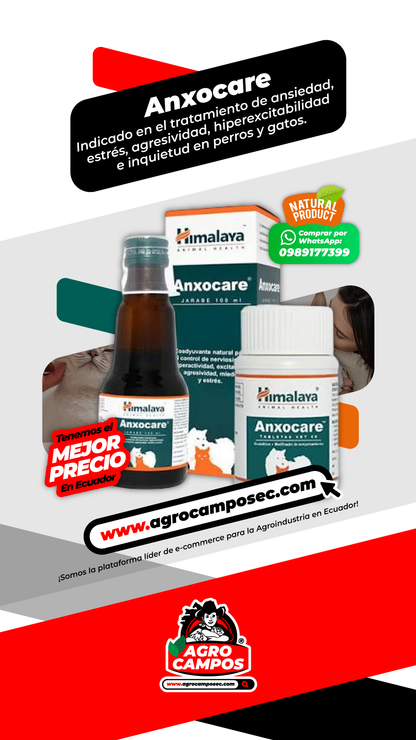 Anxocare Himalaya Frasco Suplemento Natural Ansiolítico Uso Veterinario Ecuador - Agro Campos® Online Store
