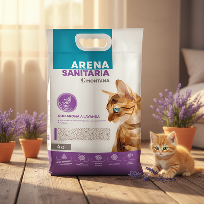 Arena Sanitaria Gatos Montana Lavanda Gatito Higiene Felina Bentonita Ecuador - Agro Campos® Online Store
