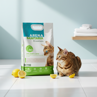 Arena Sanitaria Gatos Montana Limon Bano Control Olores Higiene Felina Ecuador - Agro Campos® Online Store
