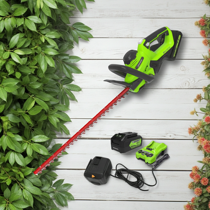 Podadora de Altura + Cortasetos Greenworks 24V