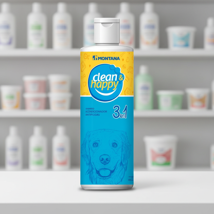 Clean Happy Montana Frasco Shampoo Tienda Veterinaria Caninos Uso Profesional Ecuador - Agro Campos® Online Store
