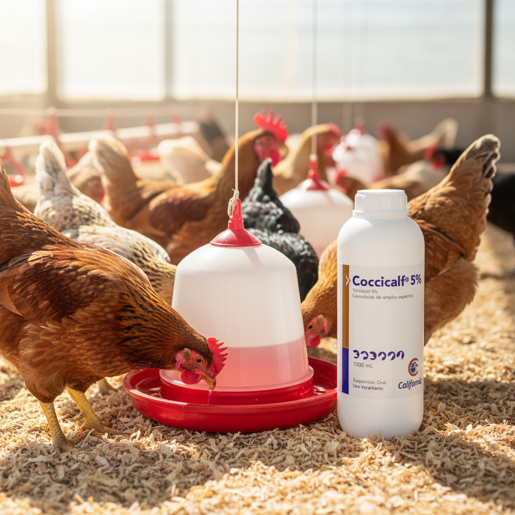Coccicalf 5% Granja Avicola Bebedero Aves Control Coccidiosis Ecuador - Agro Campos® Online Store