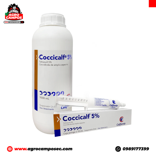 Coccicalf 5% Oral Toltrazuril Anticoccidial Terneros Aves Porcinos Ecuador - Agro Campos® Online Store