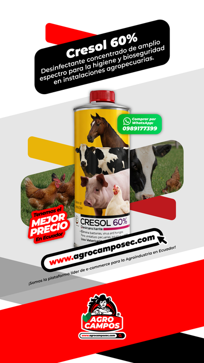 Cresol 60% Desinfectante Concentrado Uso Veterinario Ecuador - Agro Campos® Online Store