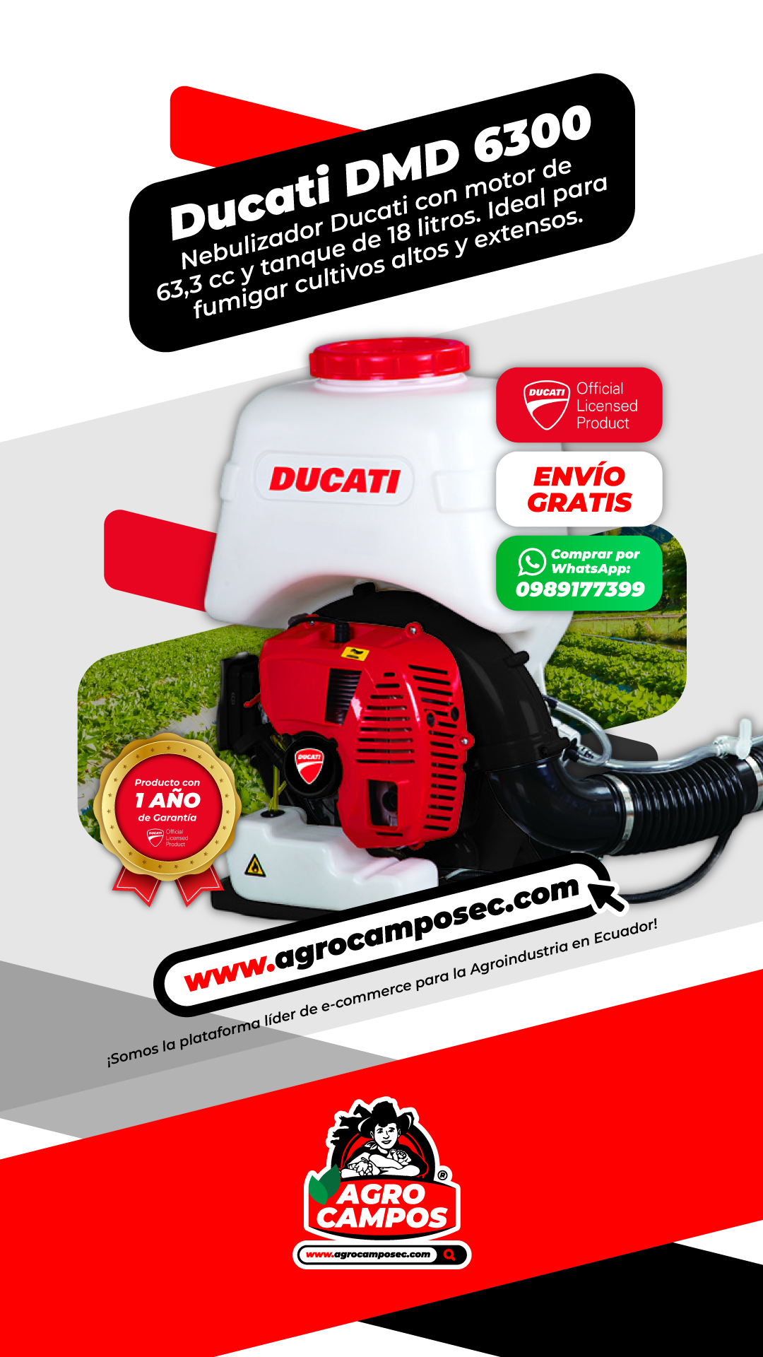 Nebulizadora a Motor Ducati DMD 6300