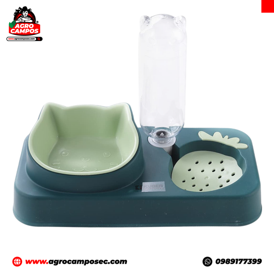 Dispensador de Agua y Comedero 2 en 1 para Gatos