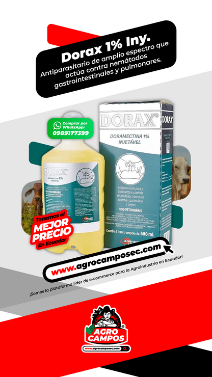 Dorax 1% Antiparasitario Inyectable Frasco Uso Veterinario Ganado Ecuador - Agro Campos® Online Store