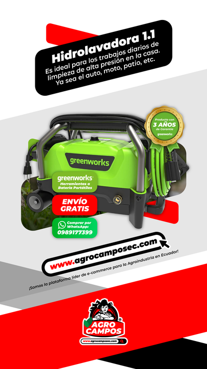 Hidrolavadora Greenworks 1.1 GPM