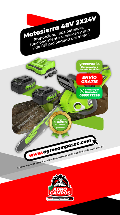 Motosierra Batería Greenworks 48V