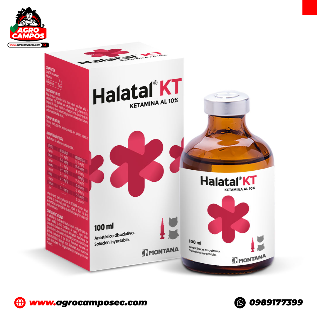Halatal KT Anestesico General Disociativo Veterinario Caninos Felinos Equinos Ecuador - Agro Campos® Online Store
