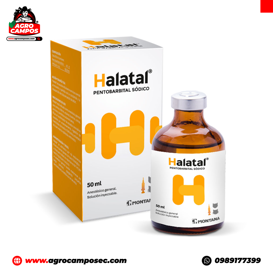 Halatal Montana Pentobarbital Sodico Anestesico General Sedante Hipnotico Veterinario Ecuador - Agro Campos® Online Store
