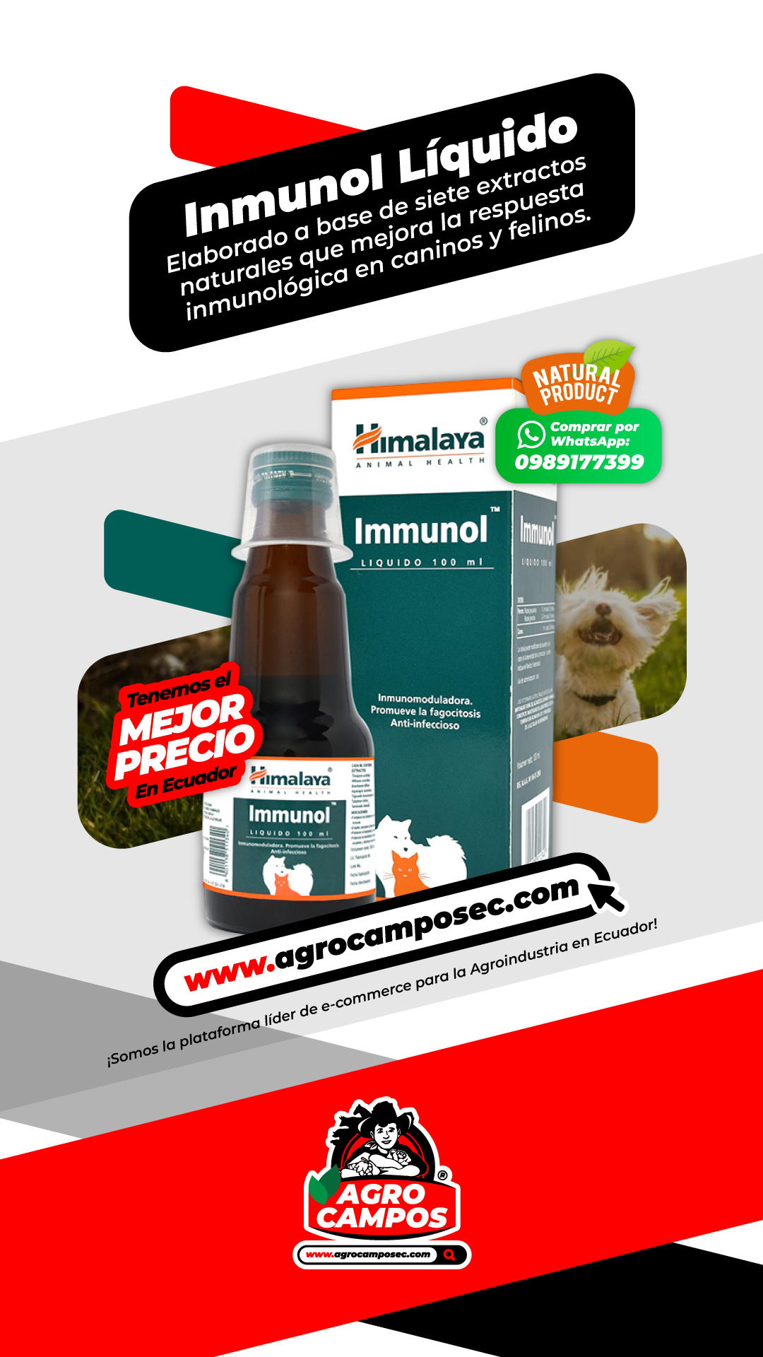 Inmunol Himalaya Frasco 100ml Inmunomodulador Natural Uso Veterinario Ecuador - Agro Campos® Online Store