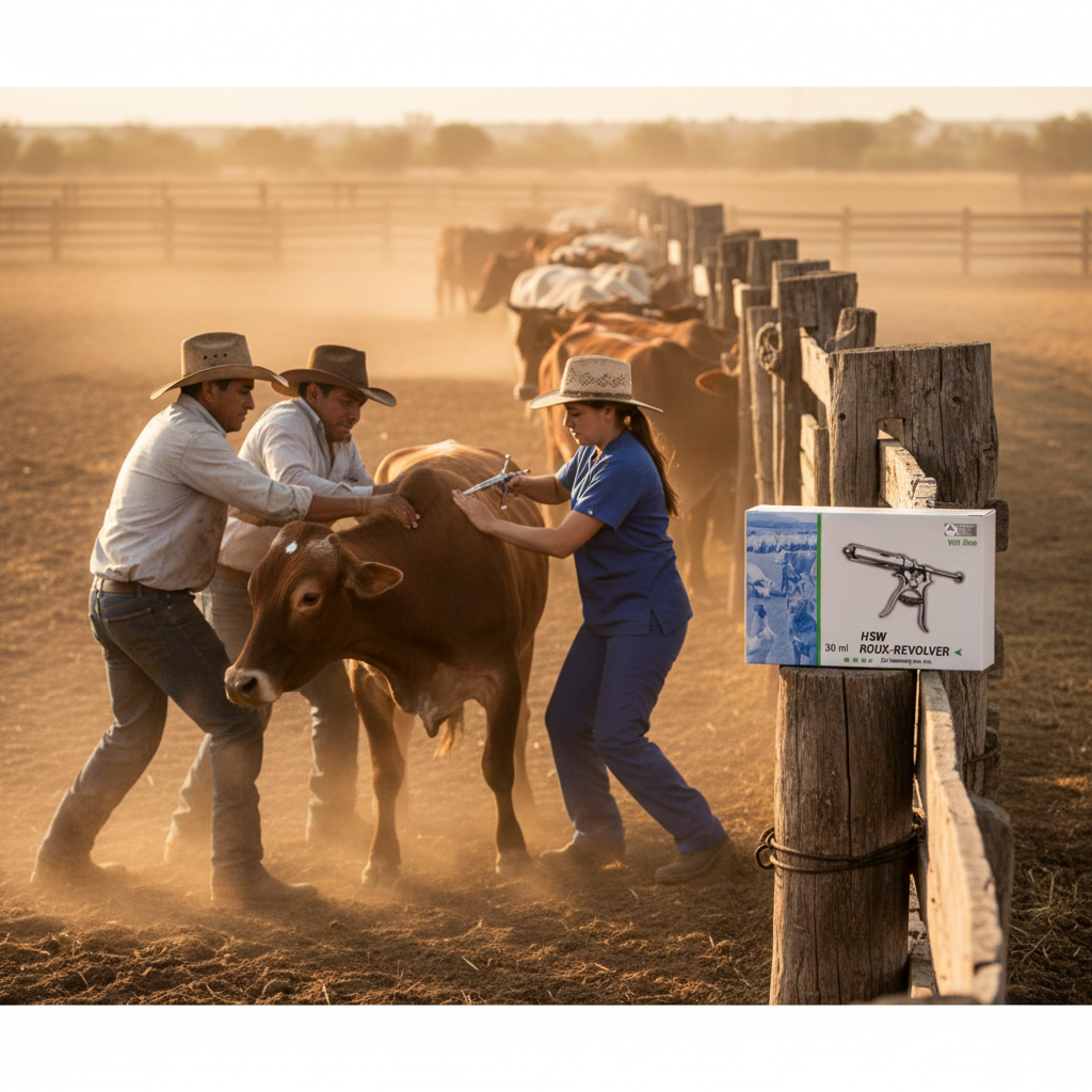 Jeringa Pistola Roux Revolver HSW Manga Vacunacion Bovinos Corral Ecuador - Agro Campos® Online Store
