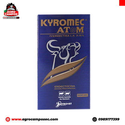 Kyromec Atom 3.15% Ivermectina Antiparasitario Inyectable Bovinos Ovinos Porcinos Equinos Ecuador - Agro Campos® Online Store