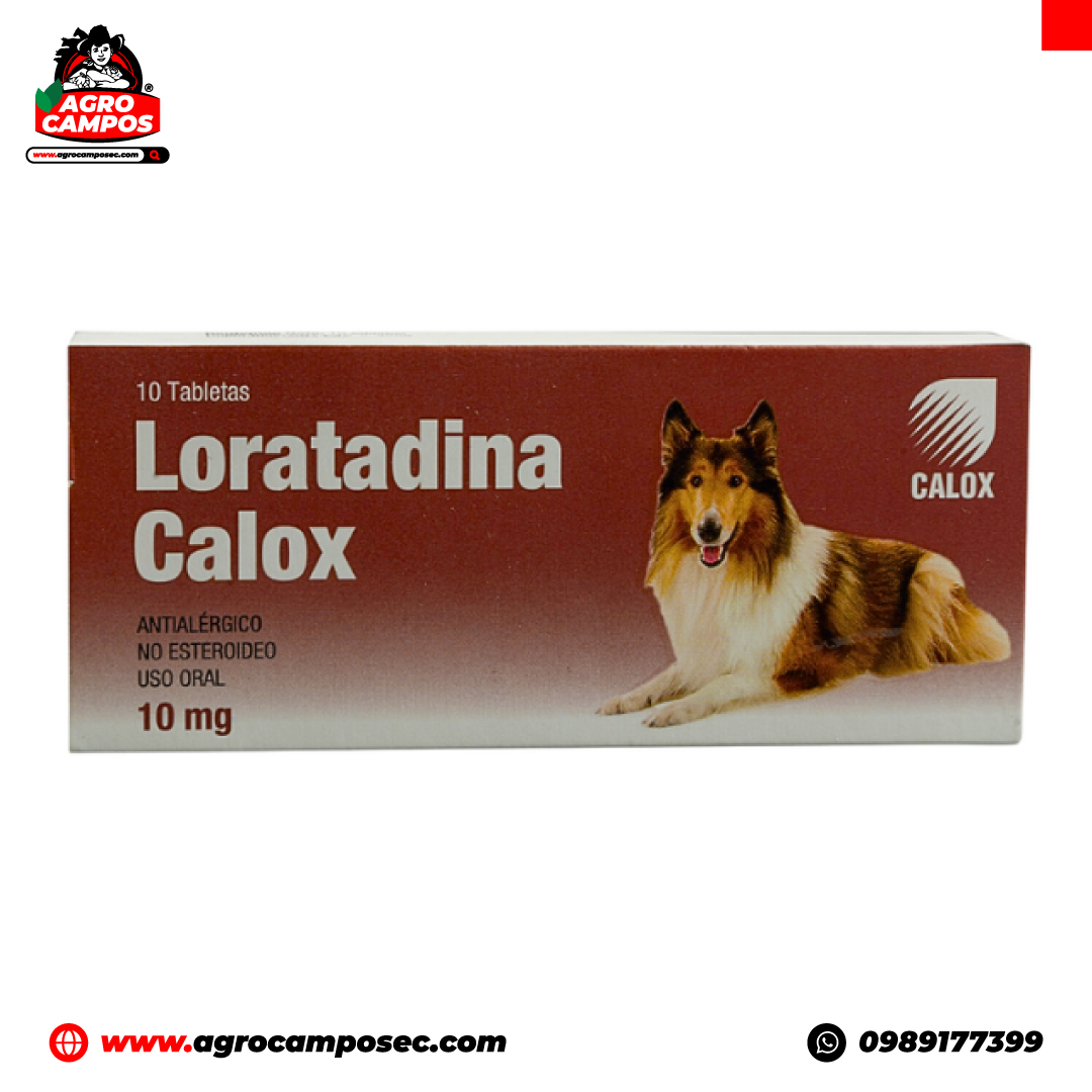 Loratadina Calox 10mg Antihistaminico Oral Alergias Hipersensibilidad Perros Gatos Ecuador - Agro Campos® Online Store