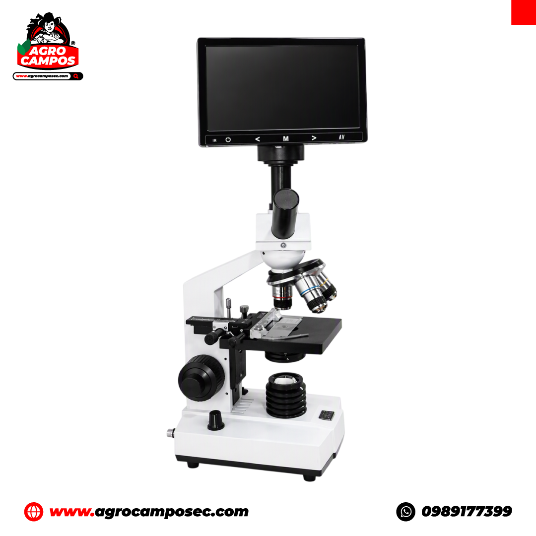 Microscopio con Pantalla LED y Control de Temperatura