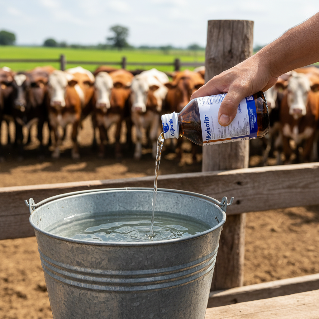 Moskofin EC Productor Preparando Dilucion Baño Aspersion Bovinos Ecuador - Agro Campos® Online Store
