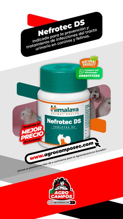 Nefrotec DS Himalaya Frasco Tabletas Uso Veterinario Caninos Felinos Ecuador - Agro Campos® Online Store
