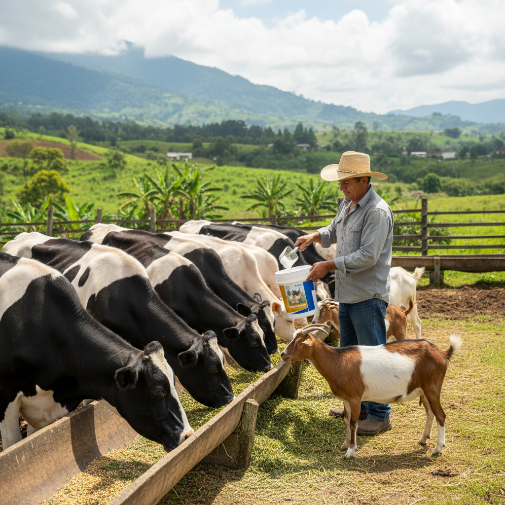 Probalance Ganaderia Montana Agricultor Mezclando Vacas Cabras Concentrado Mineral Ecuador - Agro Campos® Online Store
