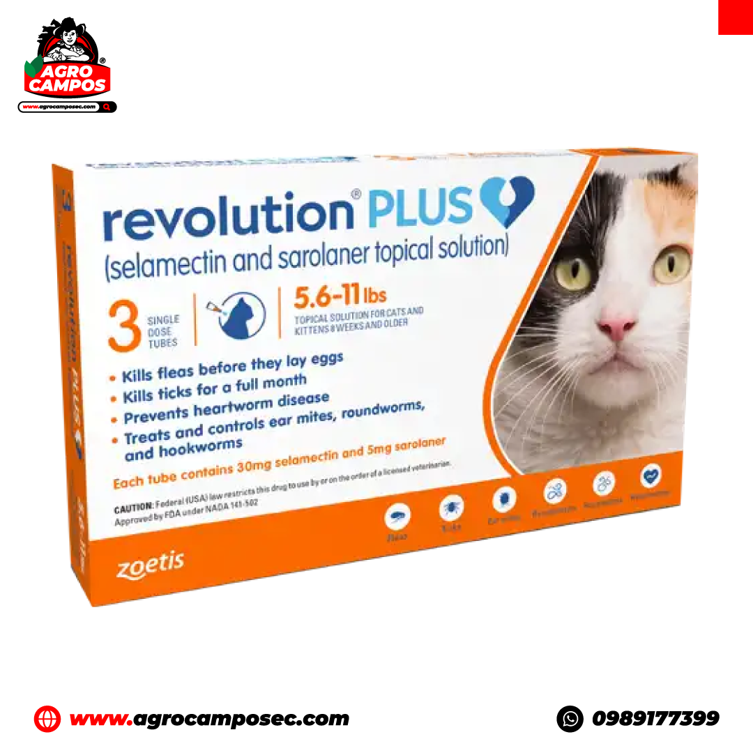 Revolution Plus Antiparasitario Tópico para Gatos 3 Pipetas