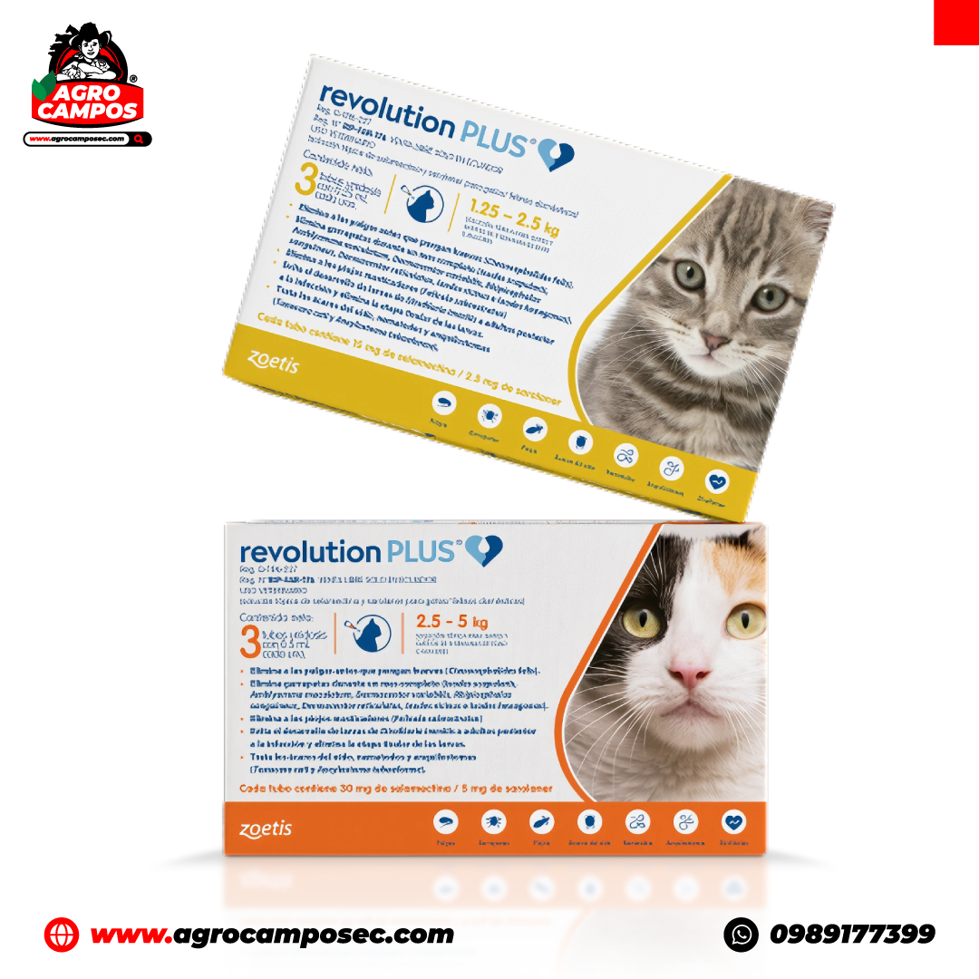 Revolution Plus Antiparasitario Tópico para Gatos 3 Pipetas