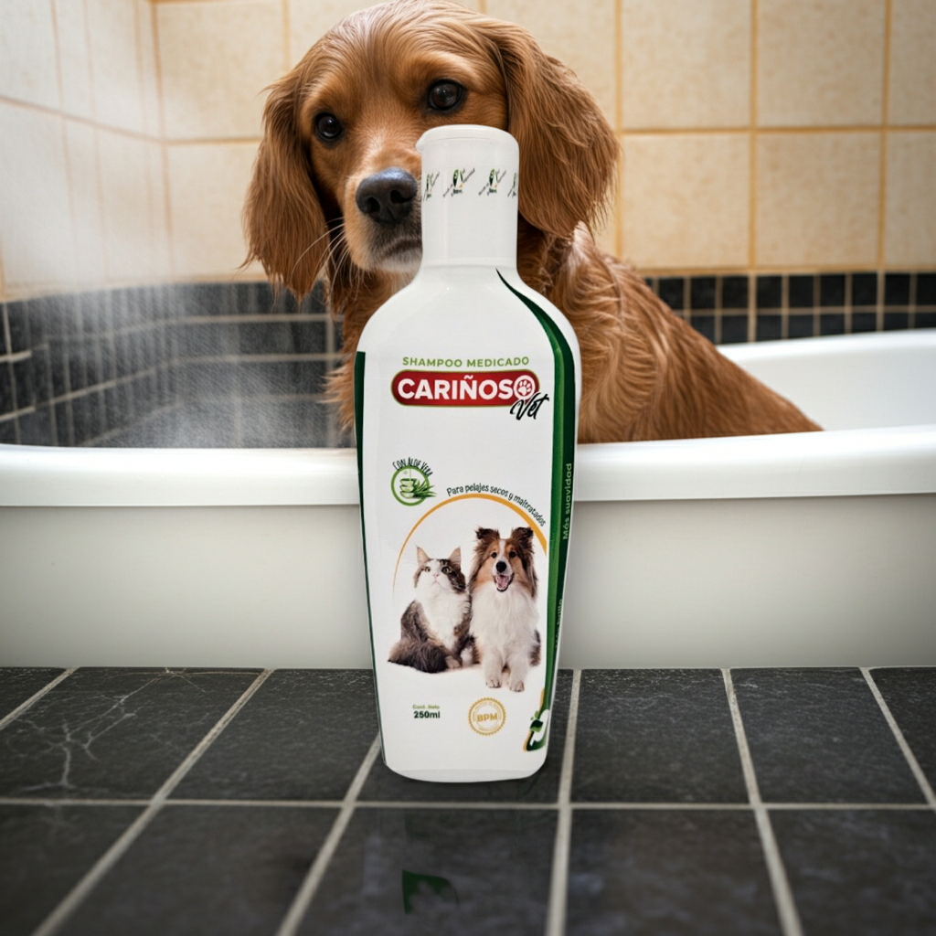 Shampoo Medicado Carinoso Sabila Calmante Piel Mascotas Uso Veterinario Ecuador - Agro Campos® Online Store
