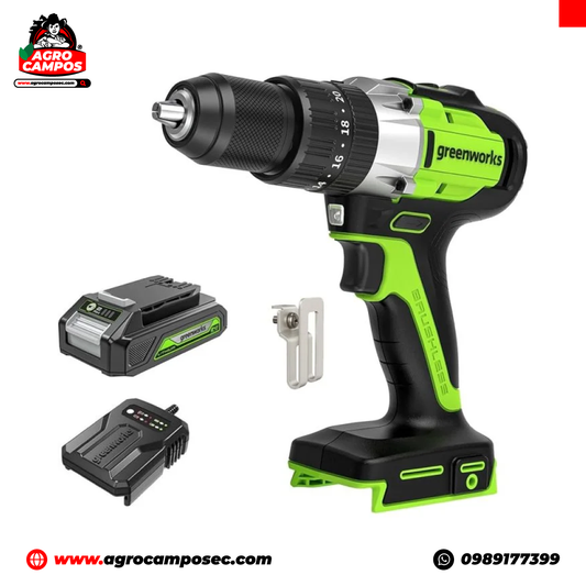 Taladro Percutor Greenworks 24V