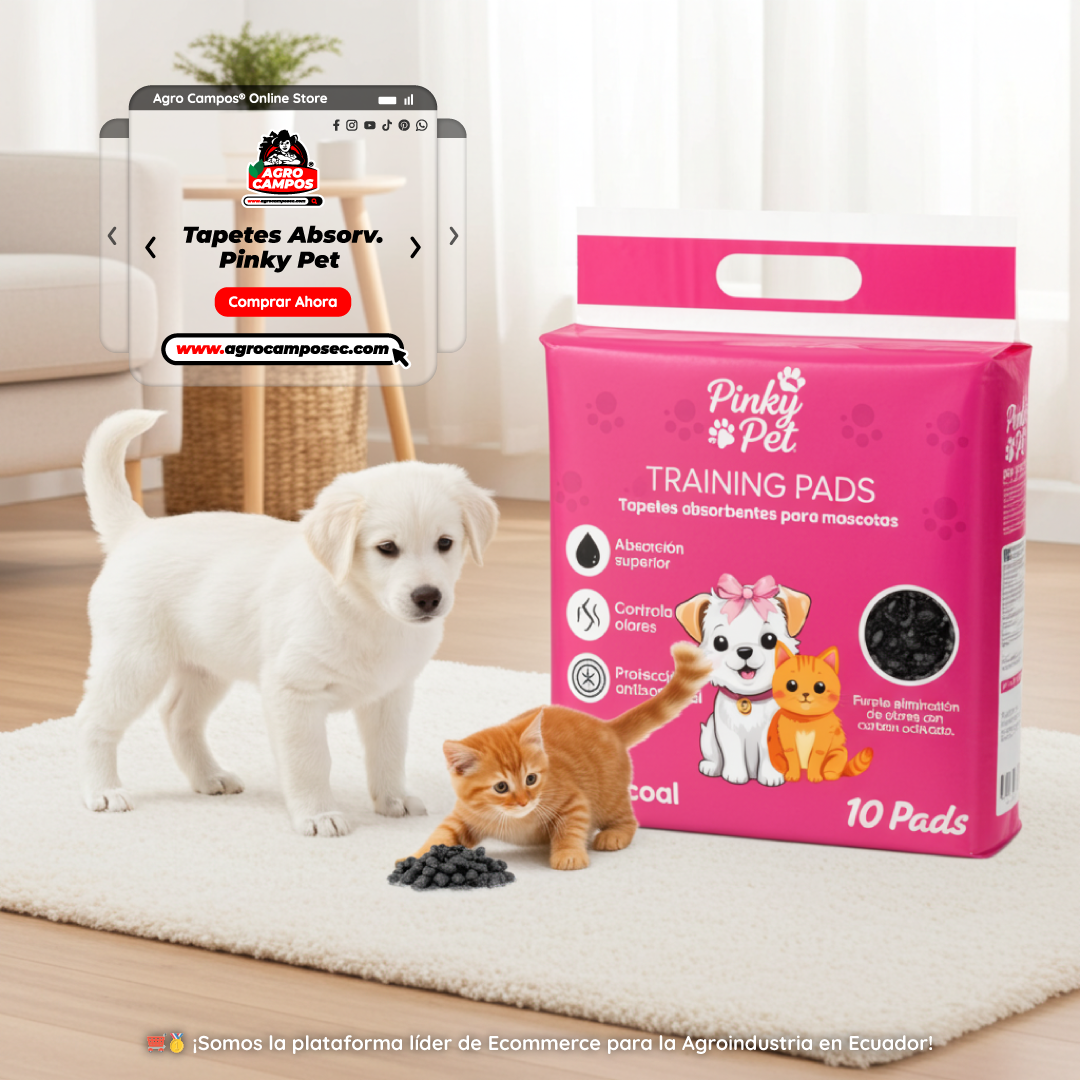 Tapetes Absorbentes Pinky Pet Antibacterial Perros Gatos Ecuador - Agro Campos® Online Store
