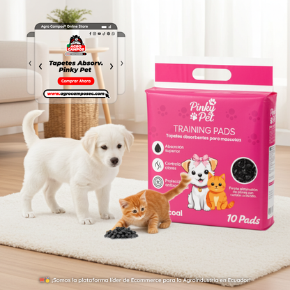 Tapetes Absorbentes Pinky Pet Antibacterial Perros Gatos Ecuador - Agro Campos® Online Store
