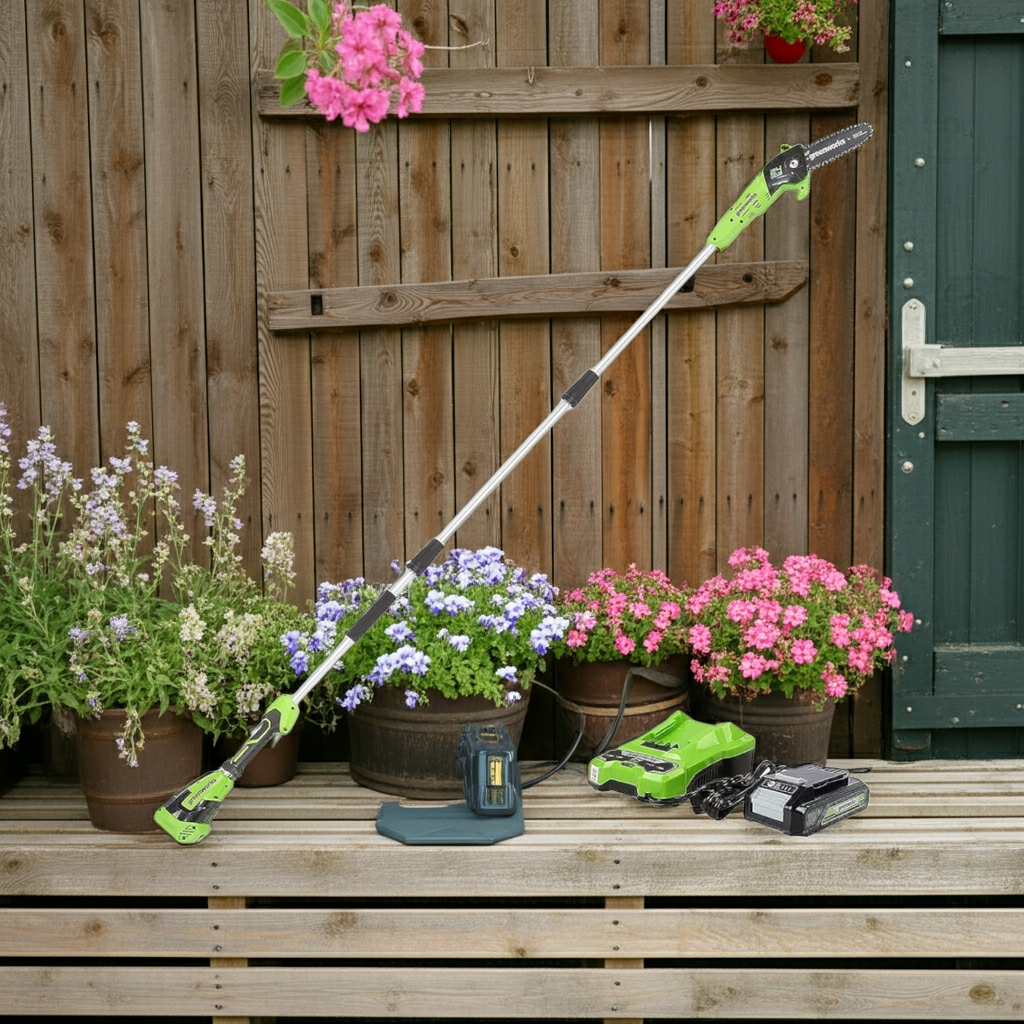 Podadora de Altura Inalámbrica Greenworks 24V