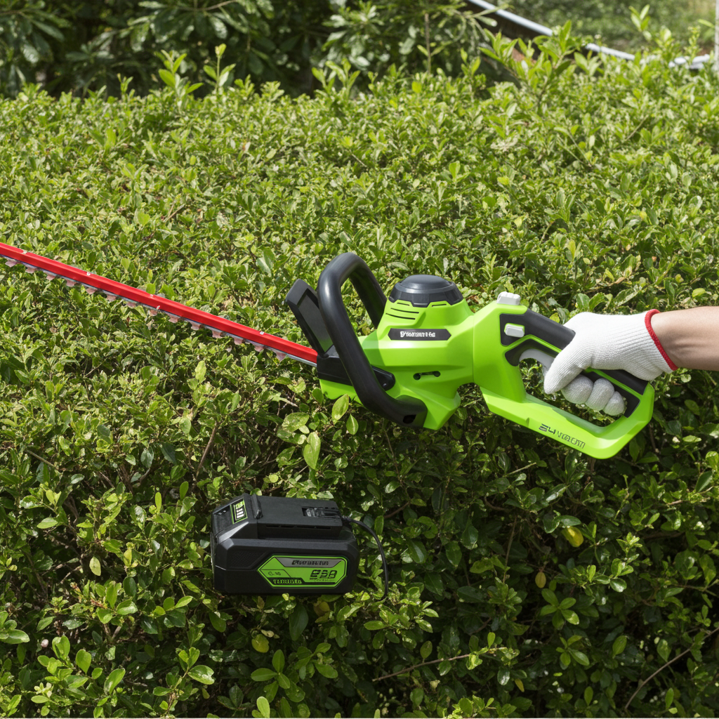 Podadora de Altura + Cortasetos Greenworks 24V
