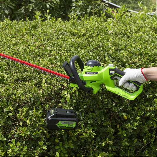Podadora de Altura + Cortasetos Greenworks 24V