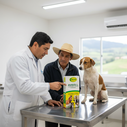 avisol-l-aminoacidos-clinica-veterinaria-caja-mesa-examen-vet-agricultor-perro-ecuador