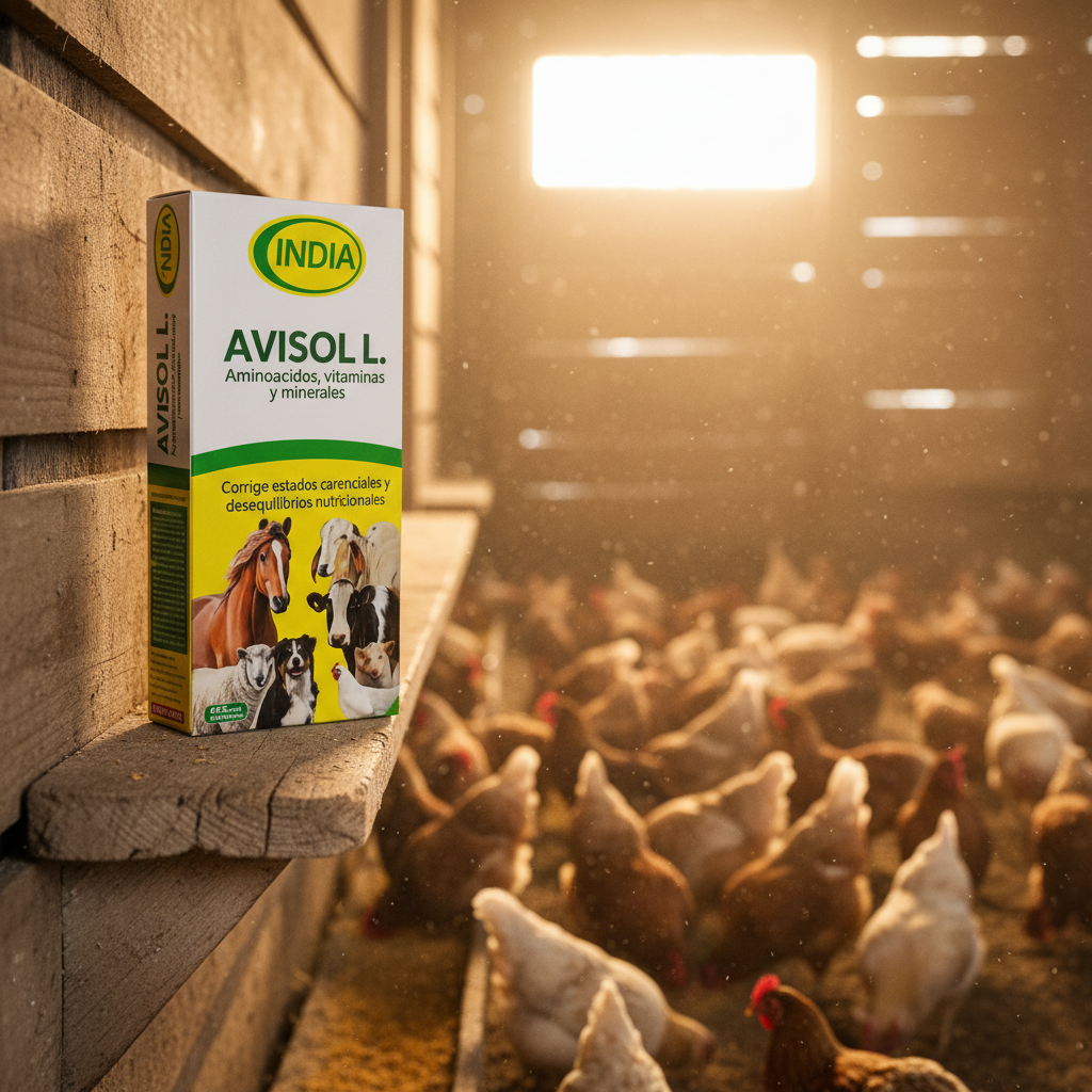 avisol-l-aminoacidos-gallinero-caja-estante-pollos-saludables-alimentandose-ecuador