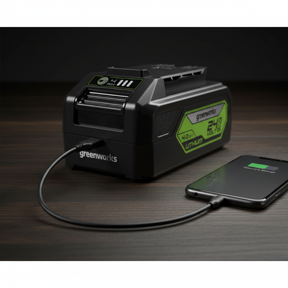 bateria-greenworks-usb-24v-closeup-usb-cable-cargando-smartphone