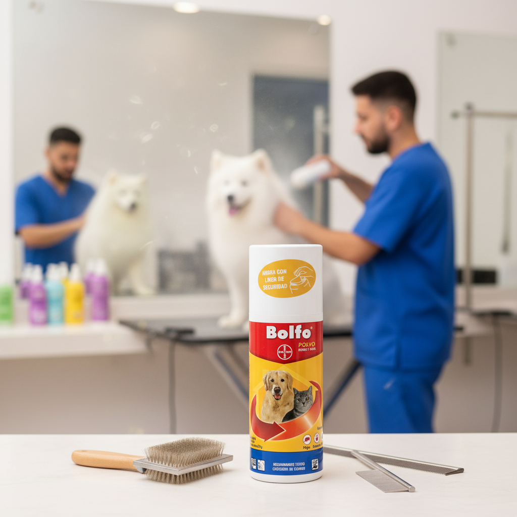 bolfo-talco-aplicacion-polvo-perros-salon-grooming-profesional-ecuador