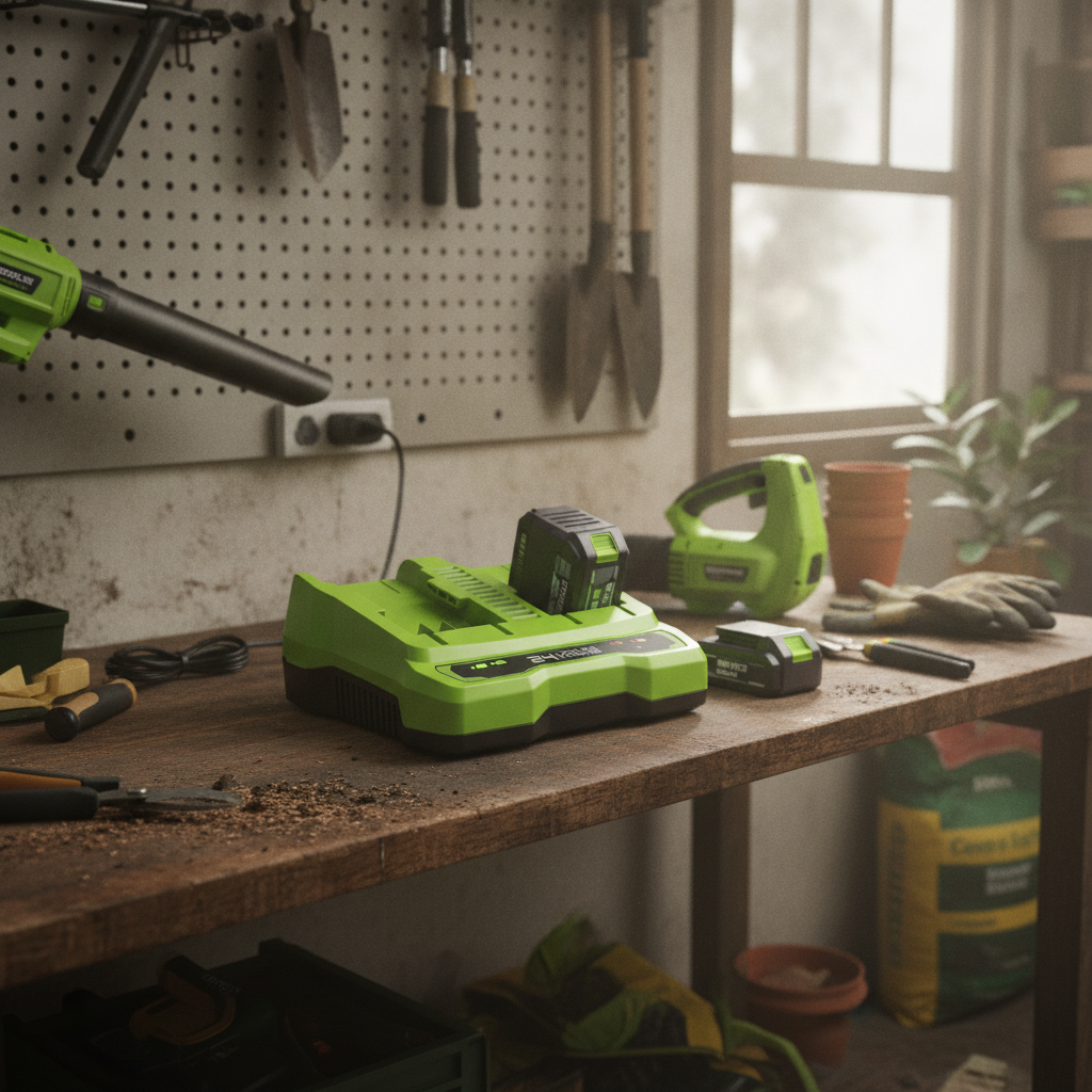 Cargador Doble Greenworks 24V Baterias Herramientas Electricas Ecuador - Agro Campos® Online Store
