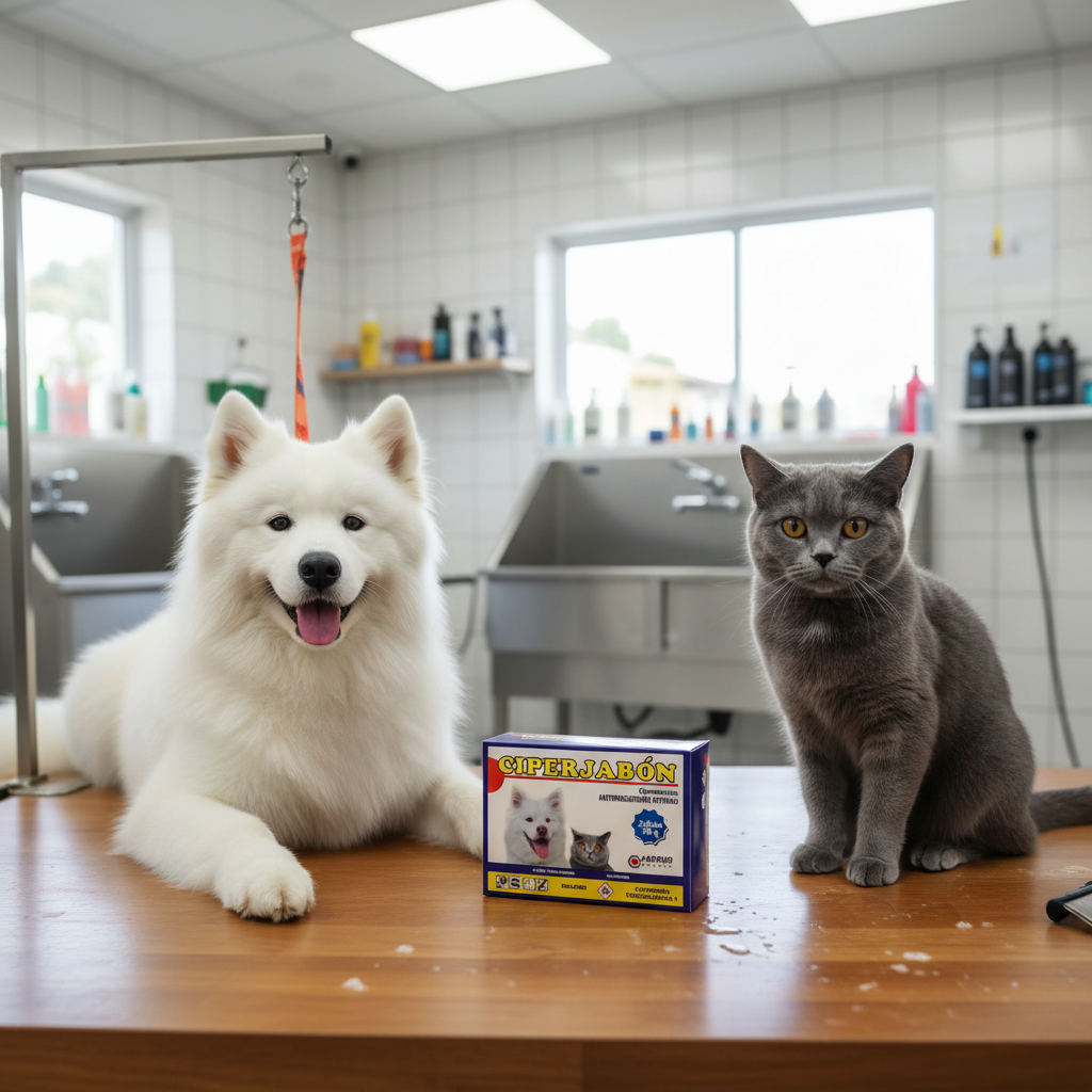 ciperjabon-cipermetrina-grooming-perros-gatos-pelaje-limpio-ecuador