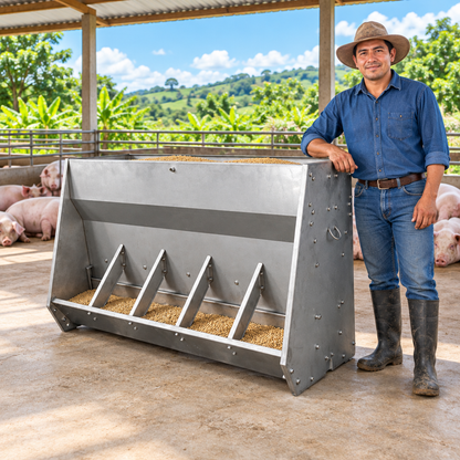 Comedero protagonista en la granja